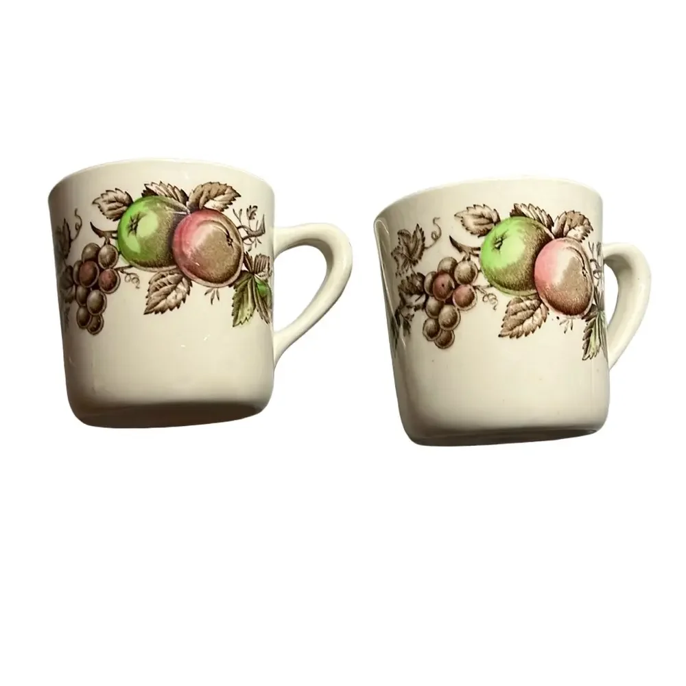 Harvest time ironstone mugs from England set of two